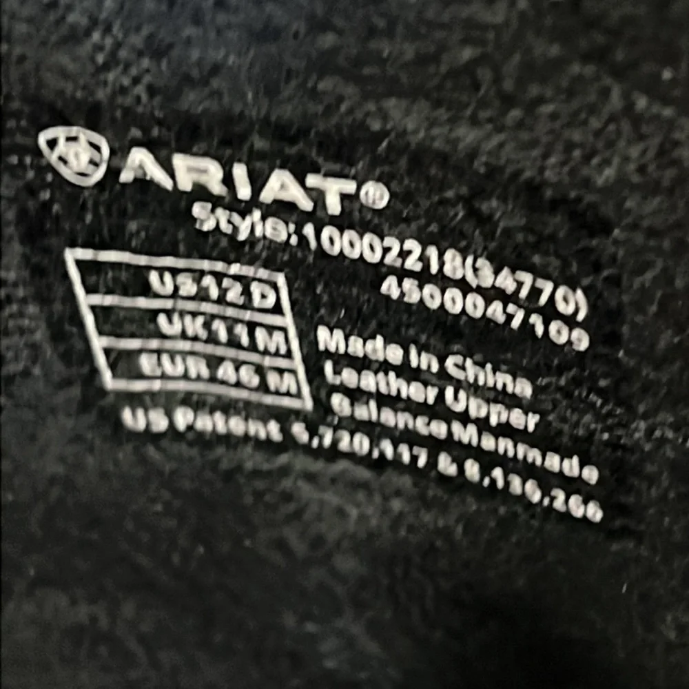 NEW Ariat R Toe Western Boot Black Size 12 D